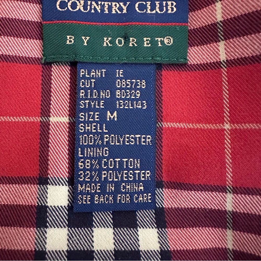 NWOT KORET Country Club Reversible Jacket Sz M Navy Blue/McGregor Plaid - Picture 8 of 15